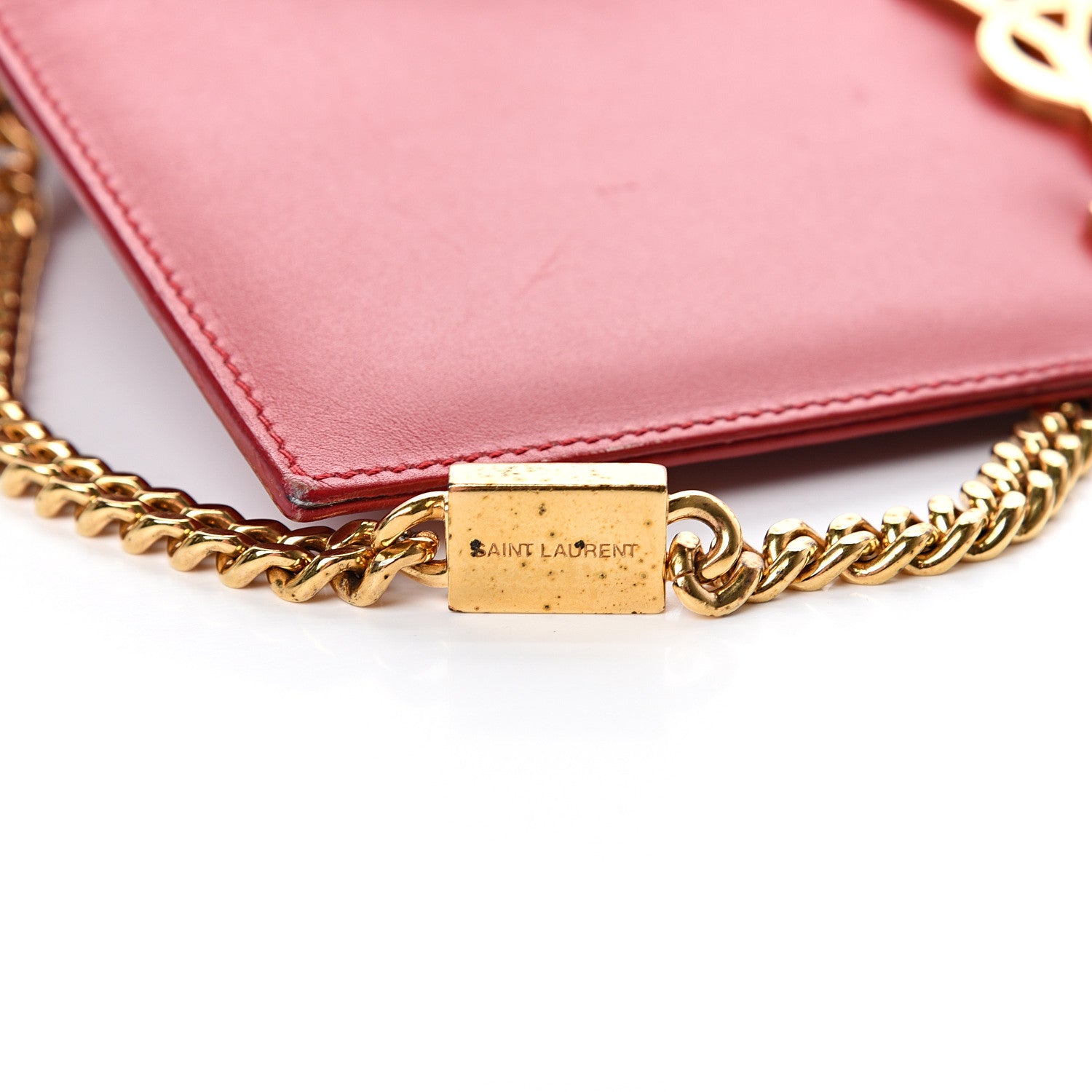 Saint Laurent Smooth Calfskin Medium Classic Monogram Kate Tassel Satchel Lipstick Red 8 of 19