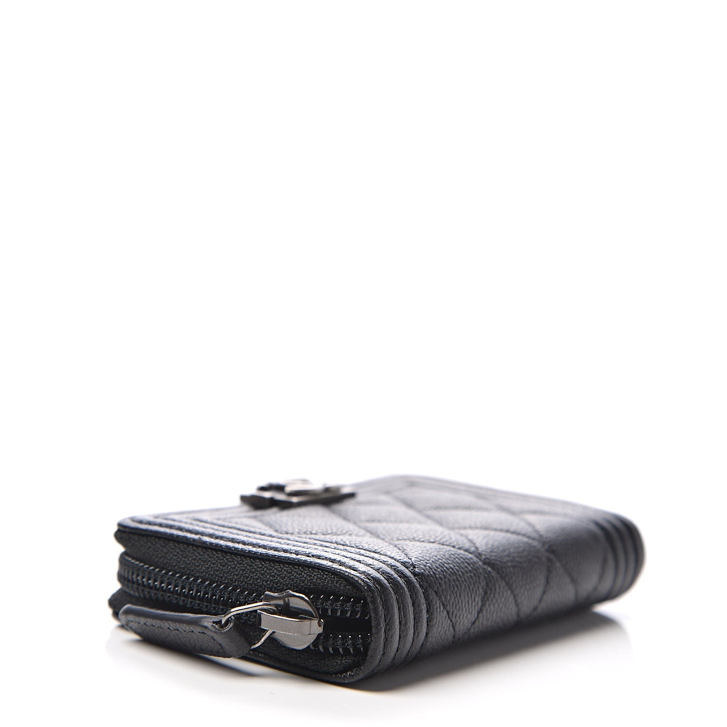 Chanel Caviar Quilted Boy Zip Around Coin Purse Wallet 3 of 6