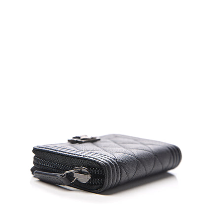 Chanel Caviar Quilted Boy Zip Around Coin Purse Wallet 3 of 6