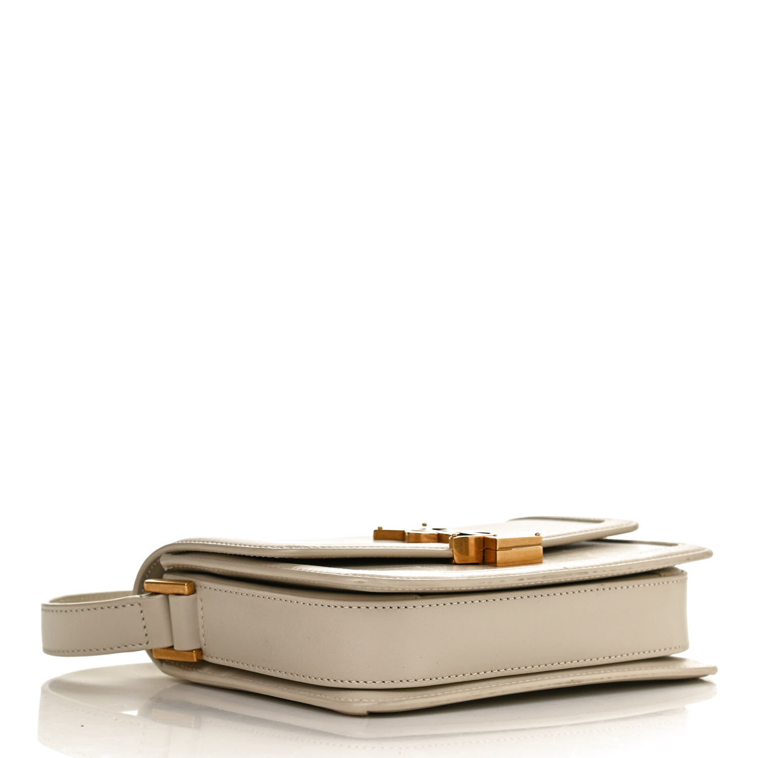 Saint Laurent Smooth Calfskin Small Solferino Satchel Ivory Natural 4 of 11