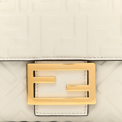 Fendi Nappa Small FF Embossed Midi Chain Baguette White 8 of 10