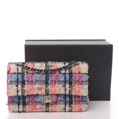 Chanel Tweed Quilted Medium Double Flap Blue Orange Yellow 11 of 11