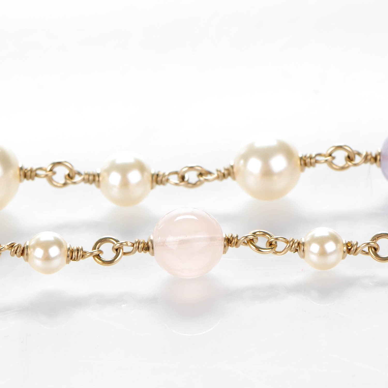 Chanel Pearl Beaded Enamel CC Long Necklace Gold 6 of 7