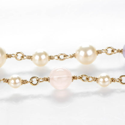 Chanel Pearl Beaded Enamel CC Long Necklace Gold 6 of 7