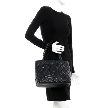 Chanel Caviar Quilted Medallion Tote Black 2 of 12