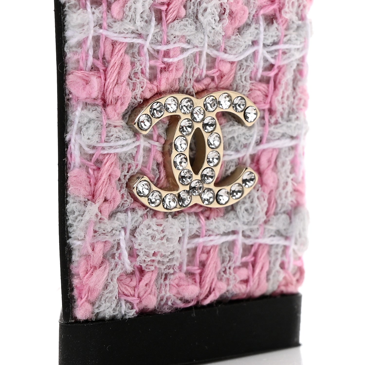 Chanel Tweed Crystal CC Platform Sandals 38 Light Pink 9 of 10