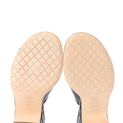 Chanel Lambskin Quilted CC Chain Mules 38.5 Navy 7 of 11