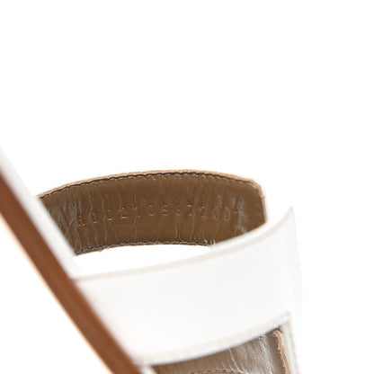 Hermes Box Calfskin Oran Sandals 35 White 8 of 9