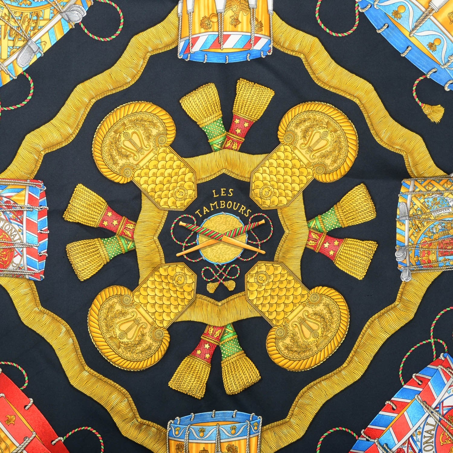 Hermes Silk Les Tambours Scarf 90 1 of 7