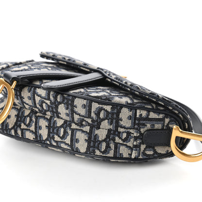 Christian Dior Oblique Mini Saddle Bag Blue 7 of 10