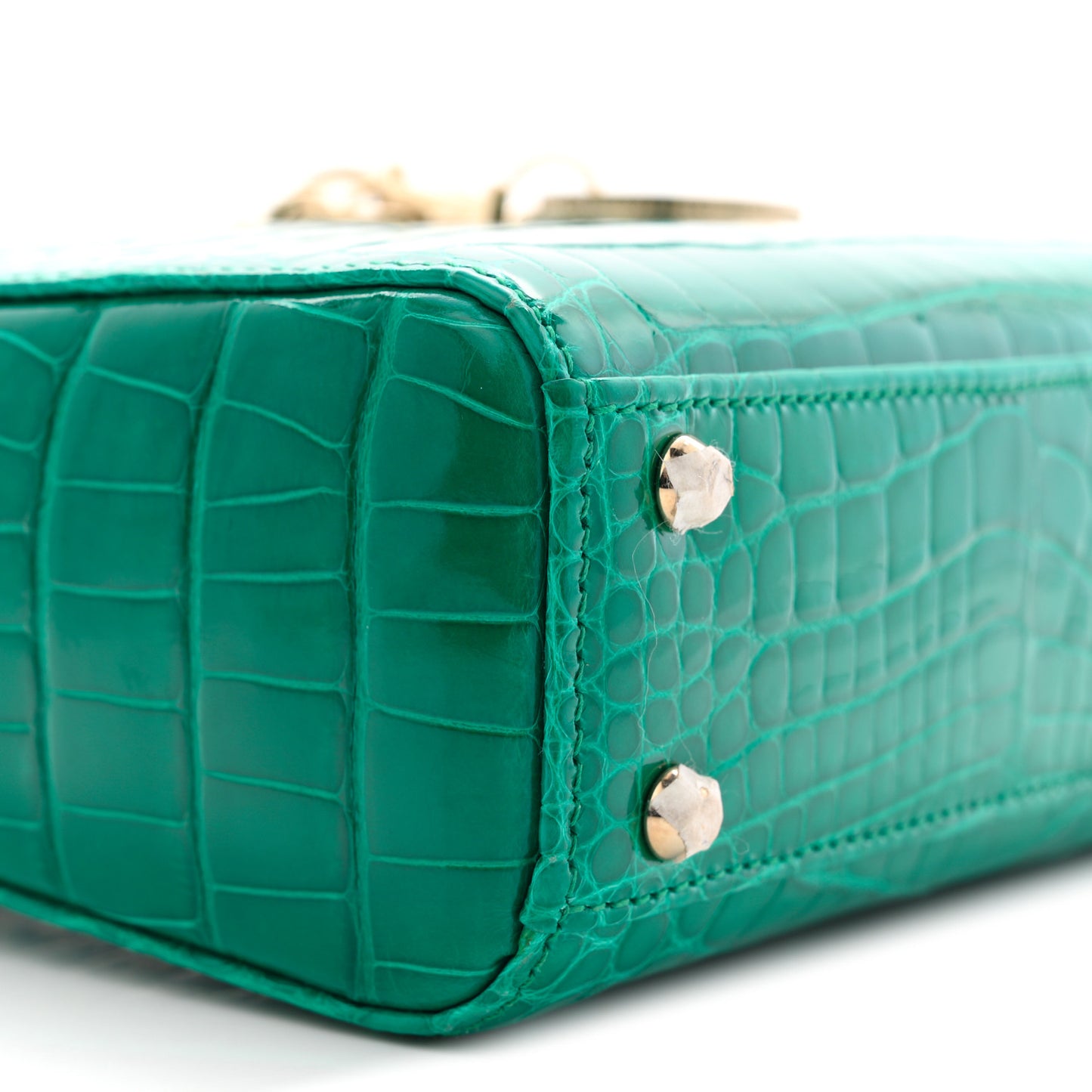 Alligator Swarovski Crystal Mini Lady Dior Green