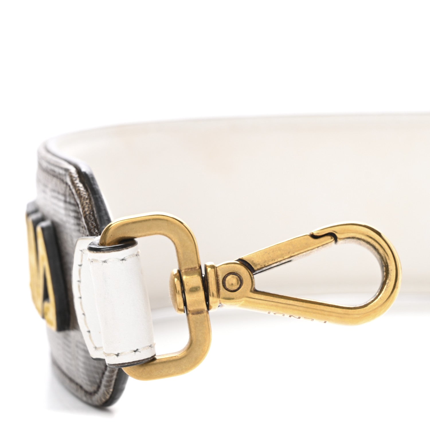 Fendi X FILA Glazed Fabric FF 1974 Mania Mini Strap You Mogano Panna White 6 of 9
