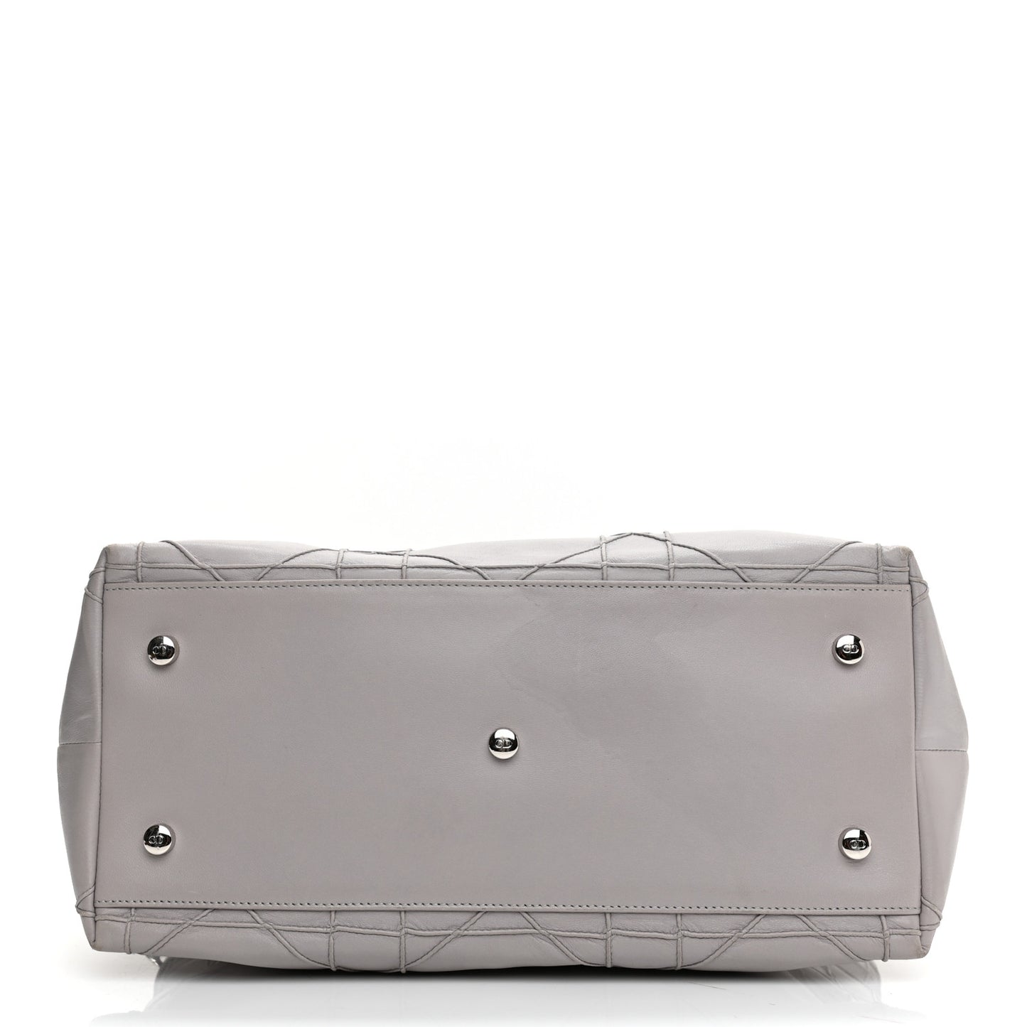 Lambskin Cannage Medium Granville Tote Grey
