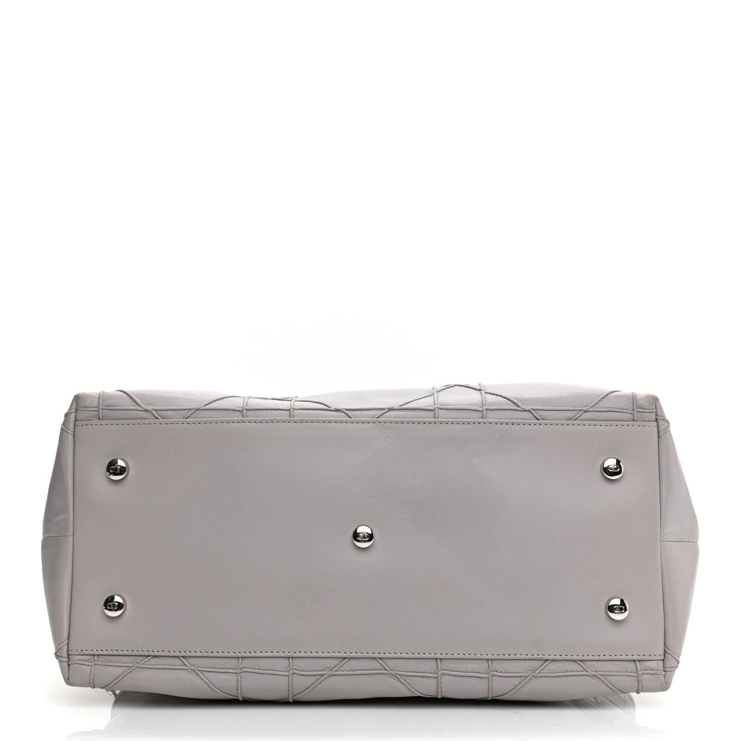 Christian Dior Lambskin Cannage Medium Granville Tote Grey 15 of 16