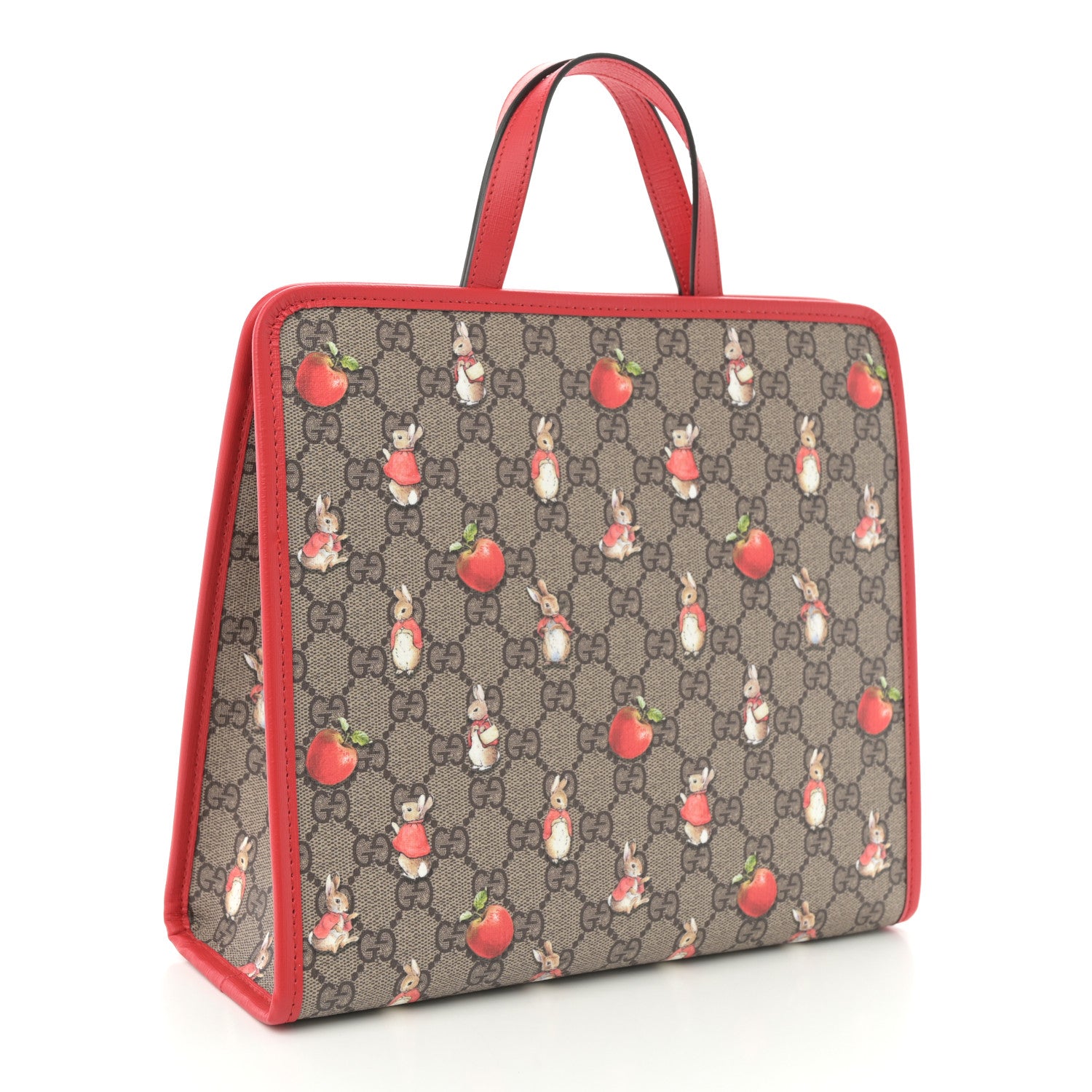 Gucci X Peter Rabbit GG Supreme Monogram Rabbit Apple Childrens Tote Beige Ebony Multicolor Bright Hibiscus 3 of 11