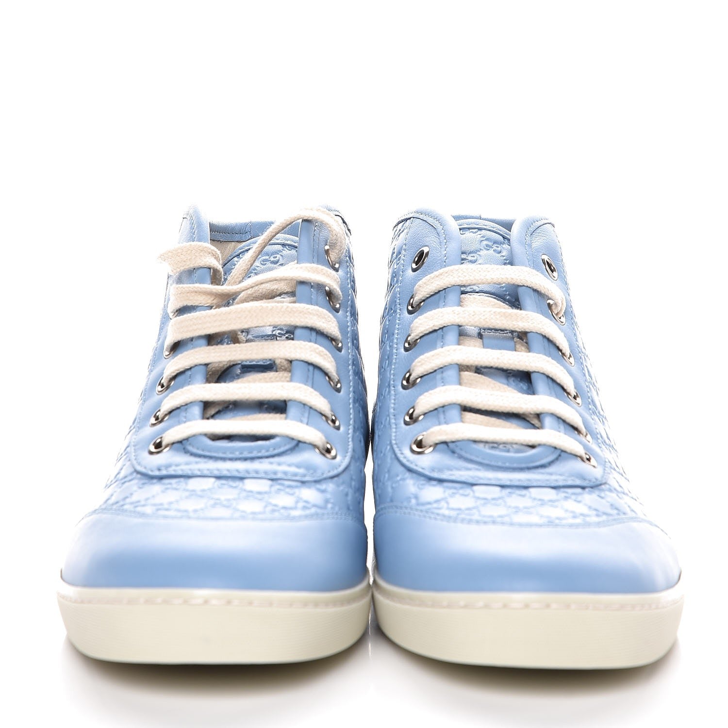 Gucci Microguccissima Mens High Top Sneakers 38.5 Mineral Blue 2 of 10