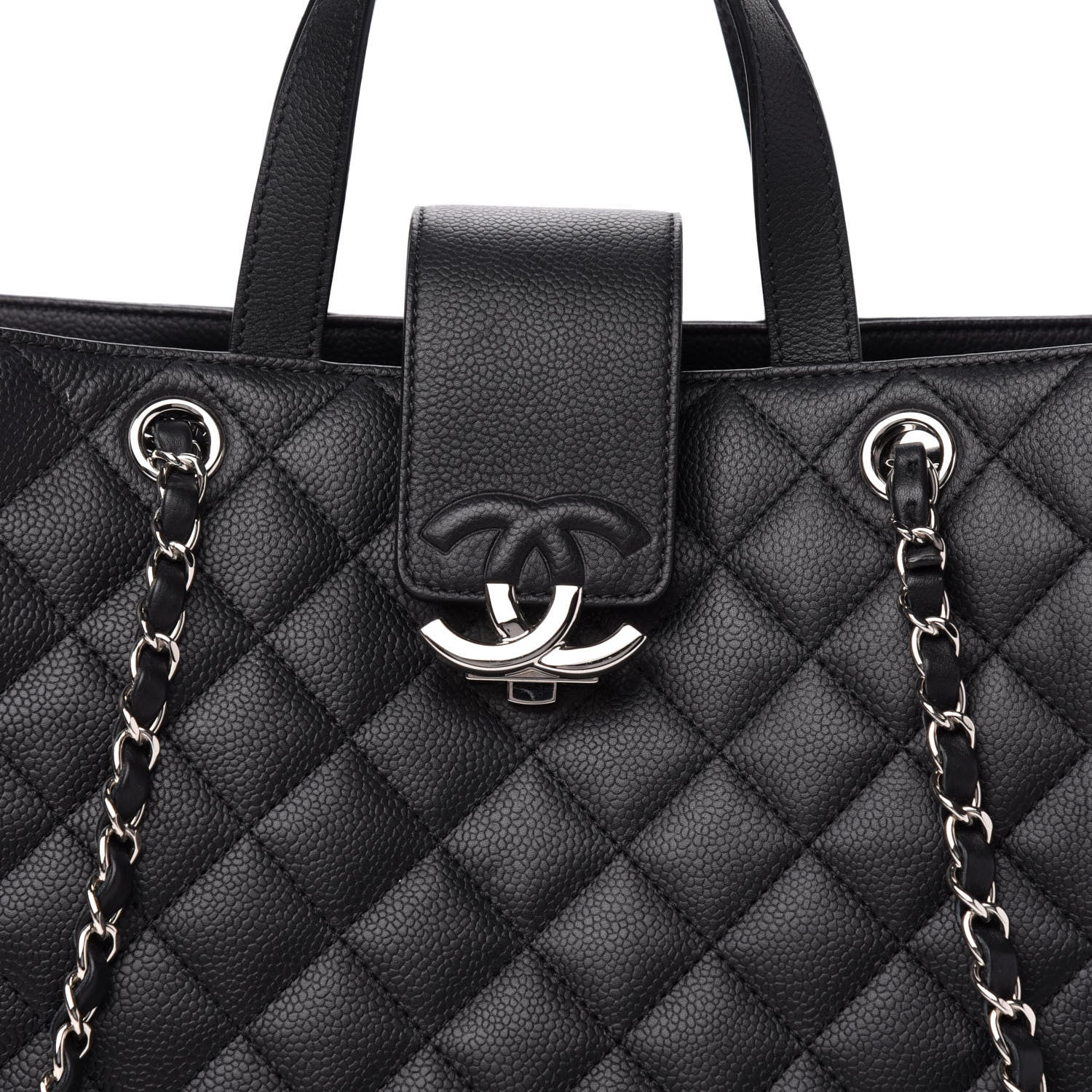 Chanel Caviar Quilted Large CC Box Shopping Tote Black 16 of 17