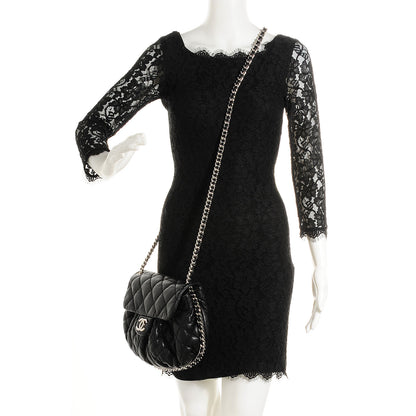 Chanel Washed Lambskin Chain Around Medium Messenger Black 2 of 9