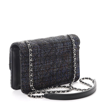 Chanel Tweed Lambskin Quilted Mini Beauty Lock Flap Multicolor Black 3 of 9