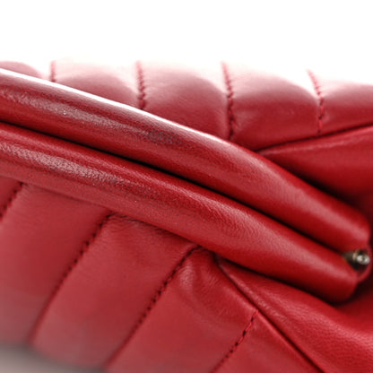 Chanel Lambskin Chevron Quilted Timeless Clutch Red 11 of 11