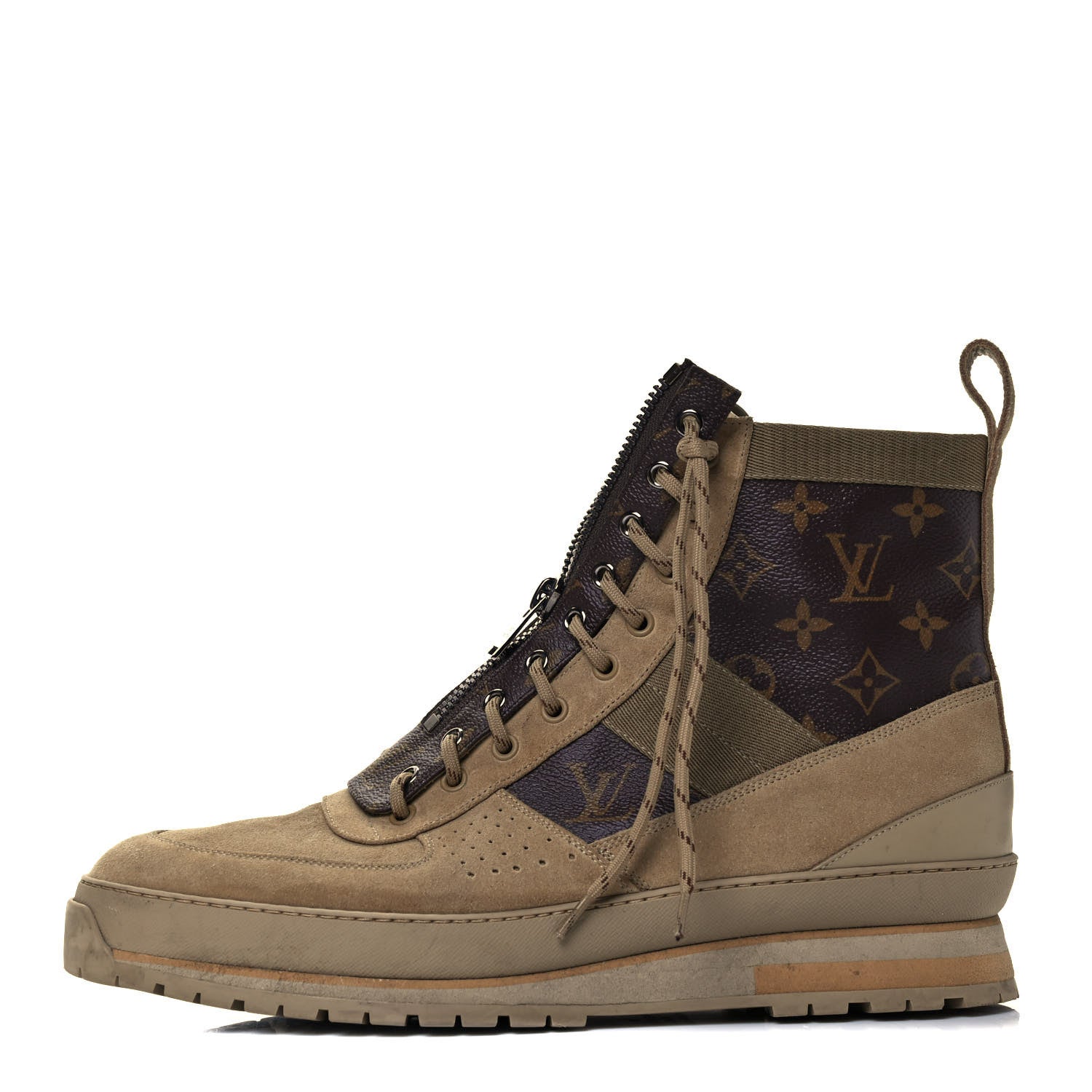 Louis Vuitton Monogram Harlem Mens Ankle Boots 10.5 Beige 1 of 8