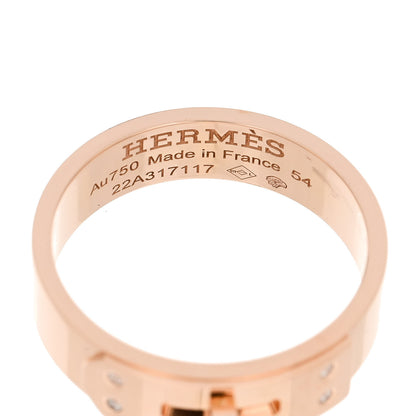 Hermes 18K Rose Gold Diamond PM Kelly Ring 54 7 4 of 5