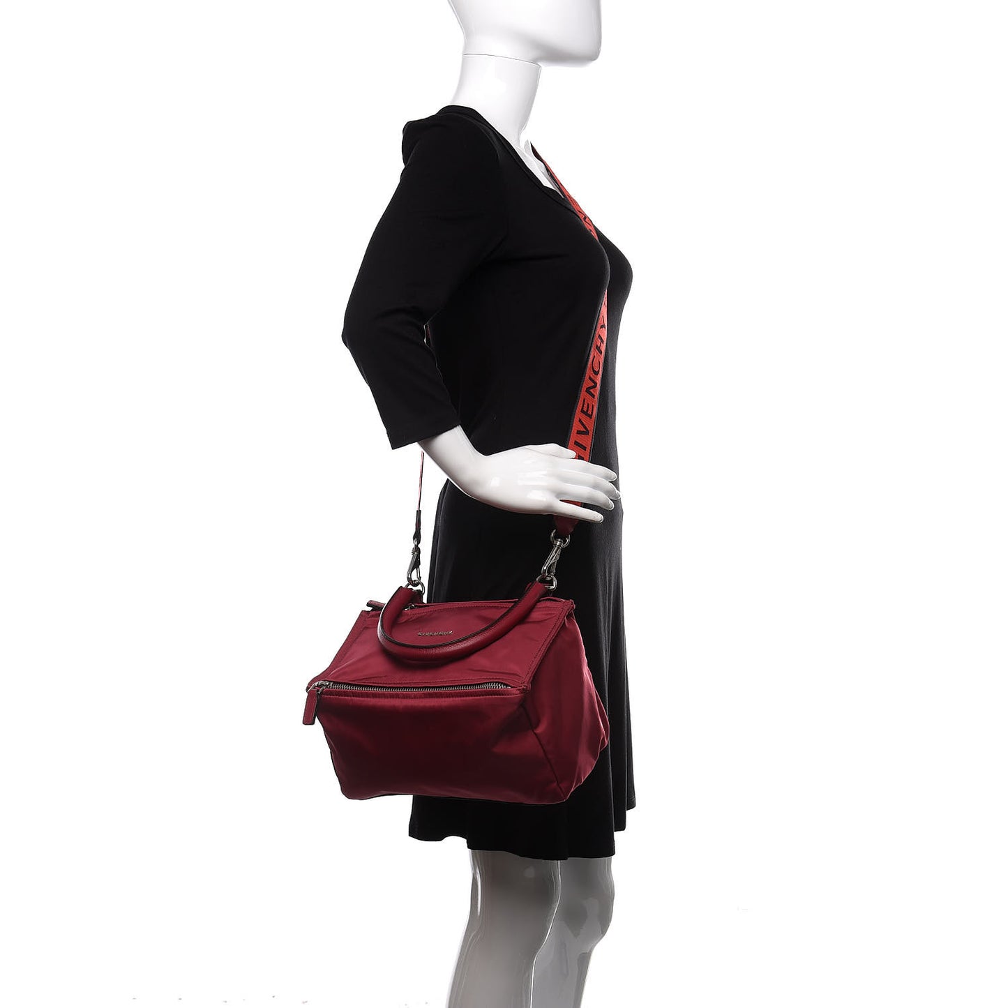 Nylon 4G Small Pandora Burgundy Red