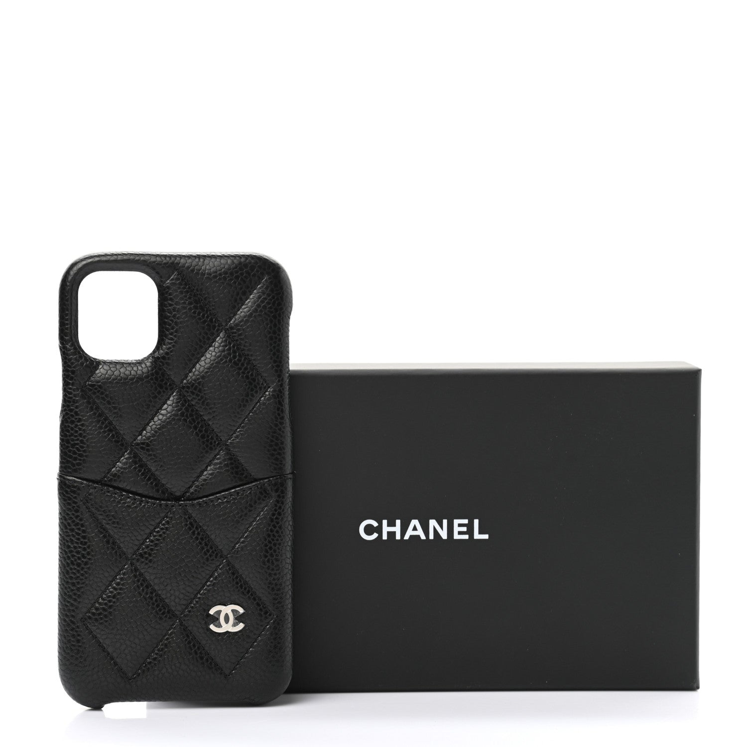 Chanel Caviar Quilted iPhone 11 Tech Case Black Burgundy 8 of 8