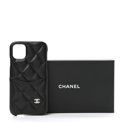 Chanel Caviar Quilted iPhone 11 Tech Case Black Burgundy 8 of 8