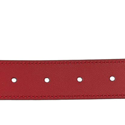 Gucci GG Supreme Enamel Double G 30mm Belt 80 32 Black New Cherry Red 4 of 6