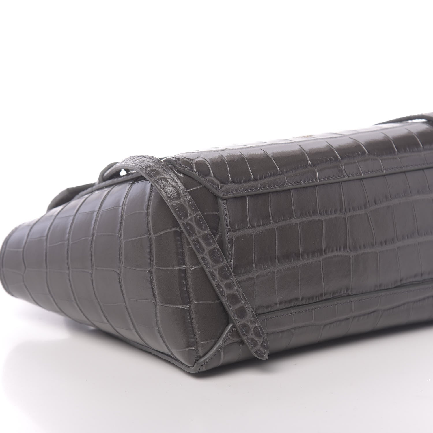Celine Calfskin Crocodile Embossed Nano Belt Bag Grey 9 of 10
