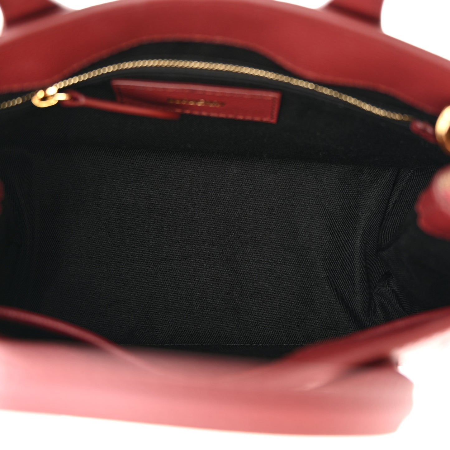 Grainy Calfskin House Check Small Banner Tote Crimson
