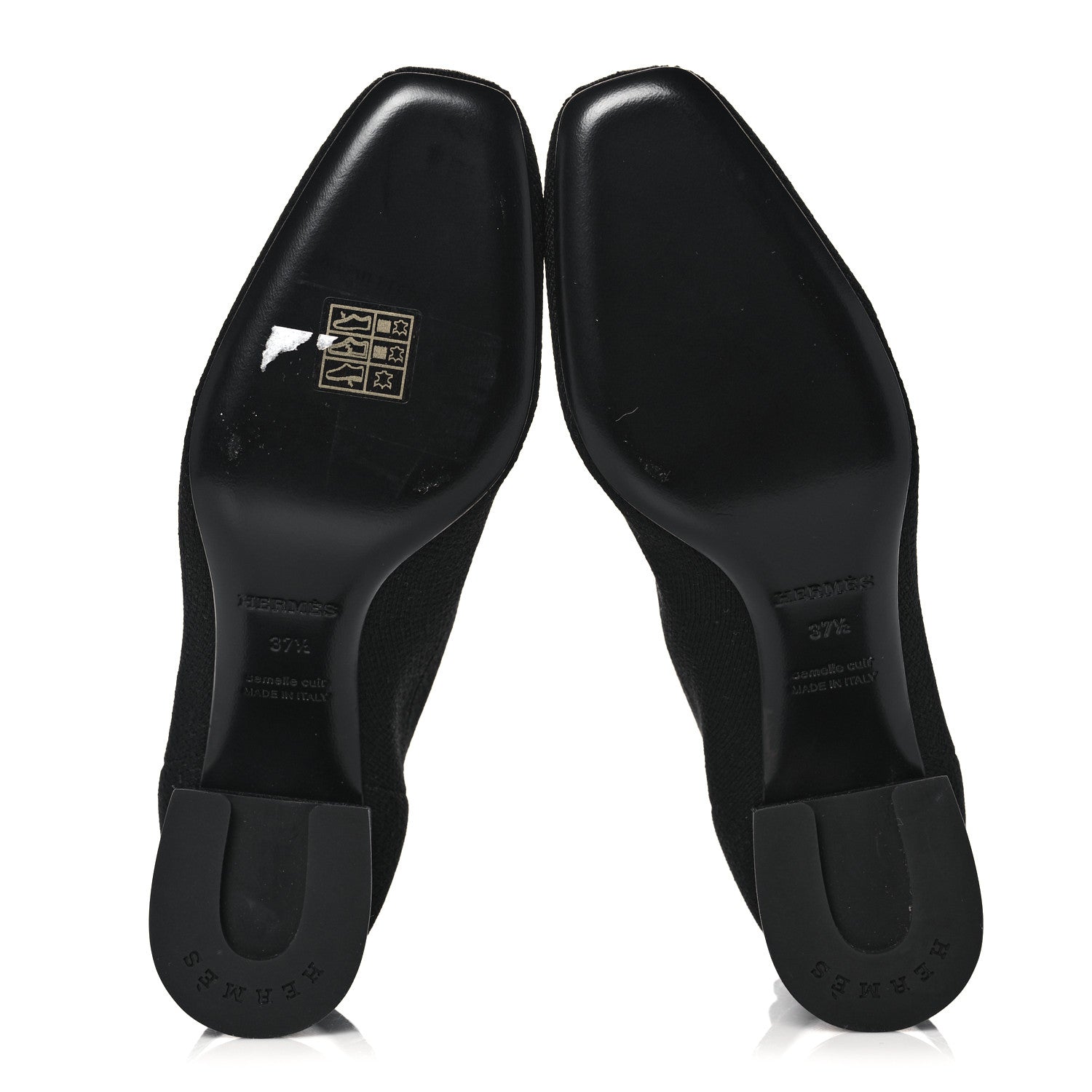 Hermes Knit Calfskin Volver Ankle Boots 37.5 Black 5 of 8