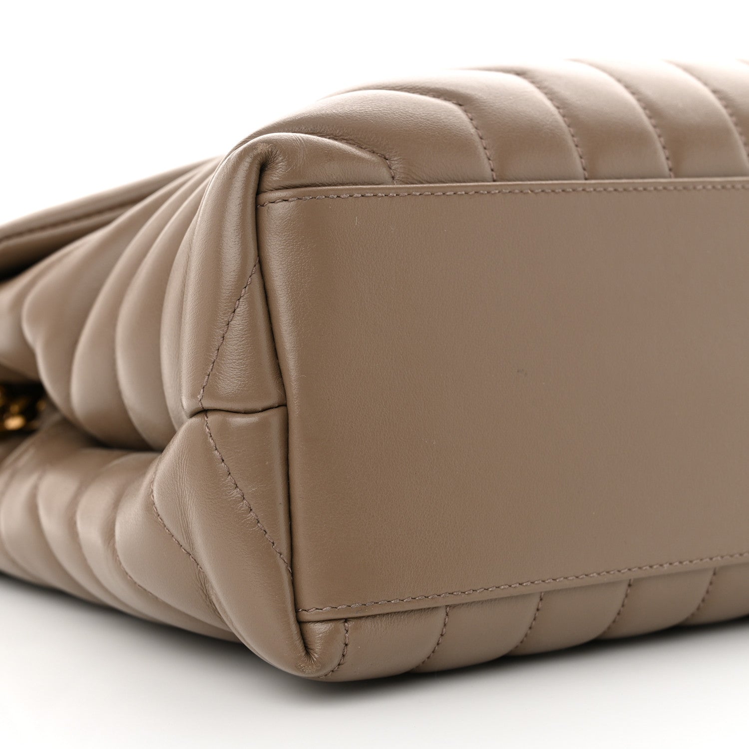 Saint Laurent Calfskin Y Quilted Monogram Medium Loulou Chain Satchel Dark Beige 9 of 14