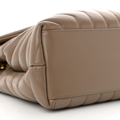 Saint Laurent Calfskin Y Quilted Monogram Medium Loulou Chain Satchel Dark Beige 9 of 14