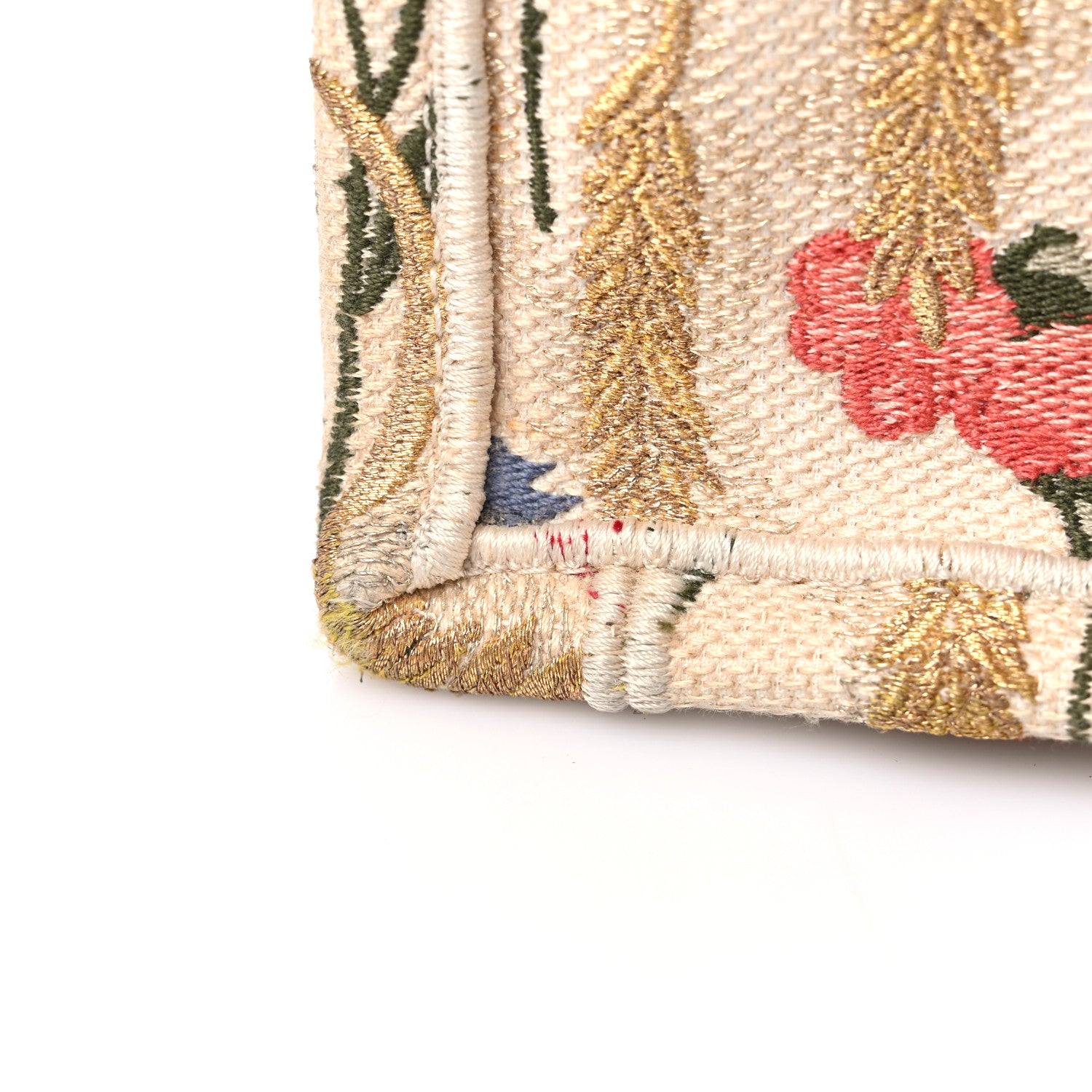 Christian Dior Canvas Embroidered Medium Hibiscus Book Tote Beige Multicolor 13 of 15