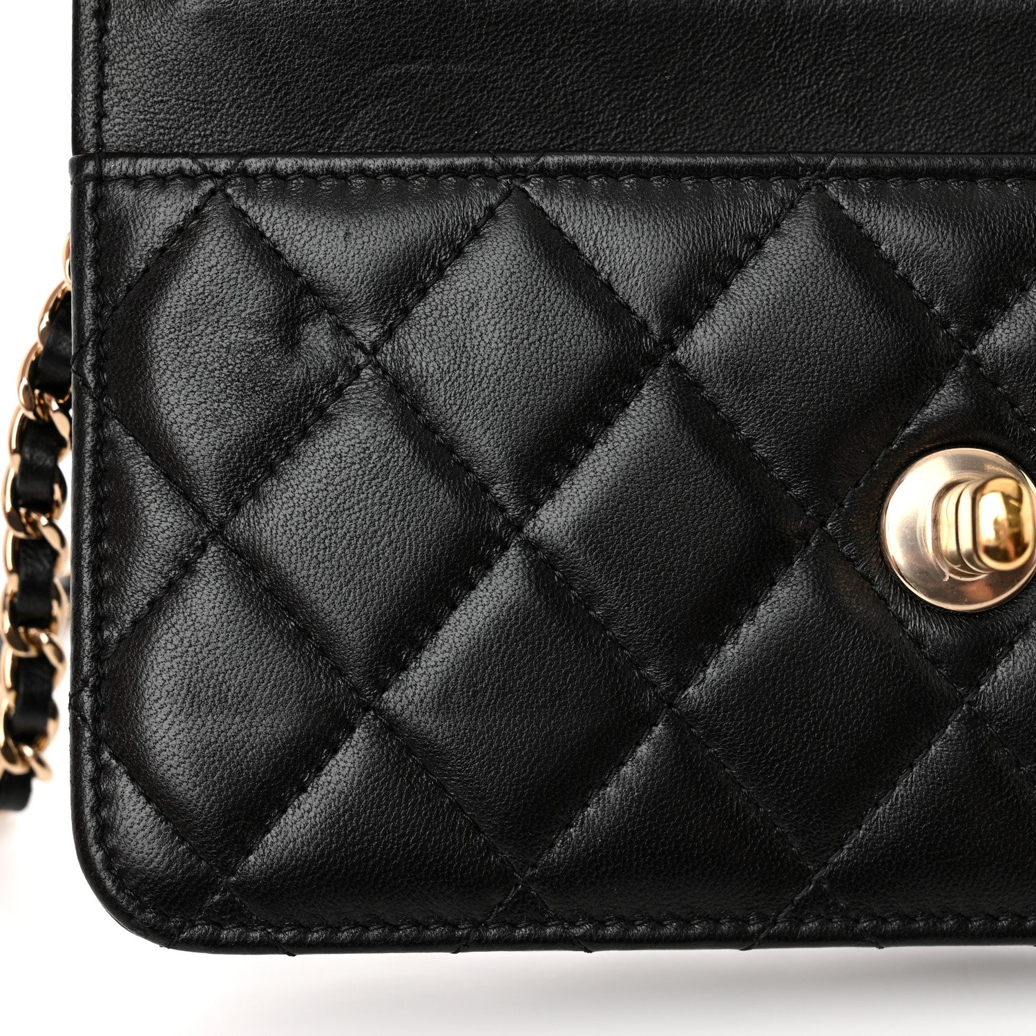 Chanel Lambskin Quilted Trendy CC Wallet On Chain WOC Black 12 of 14