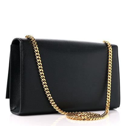 Saint Laurent Grain De Poudre Medium Monogram Kate Satchel Black 3 of 9