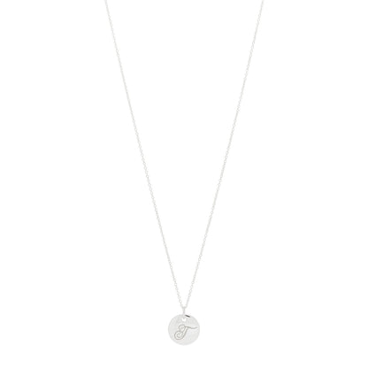 Tiffany Sterling Silver Letter T Disc Pendant Necklace 1 of 5
