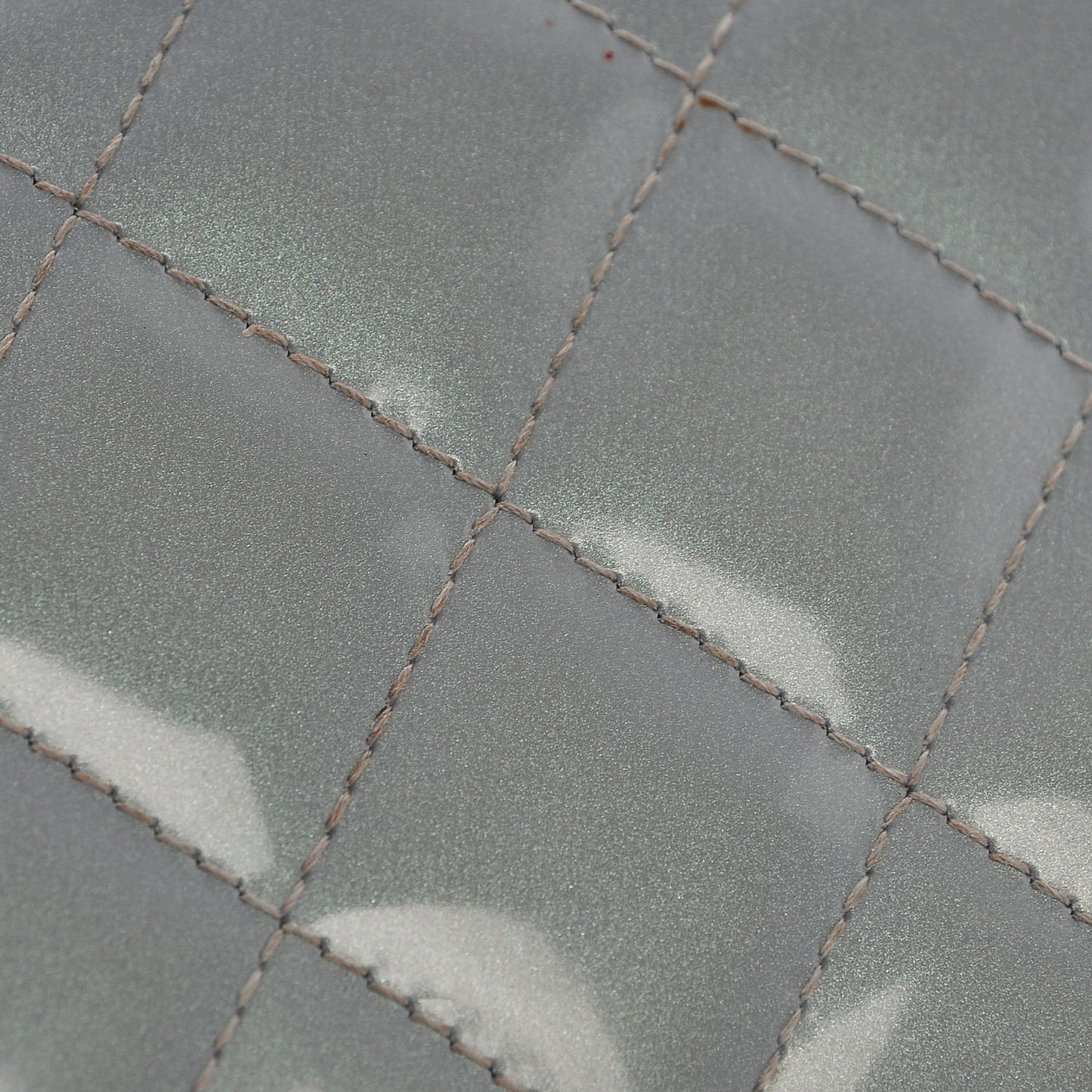 Metallic Patent Quilted Boy Zip Around Wallet Light Blue