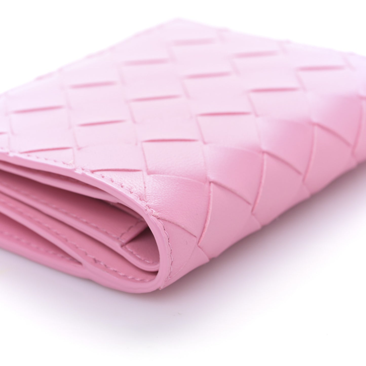 Nappa Intrecciato Cassette Bifold Zip Wallet Ribbon