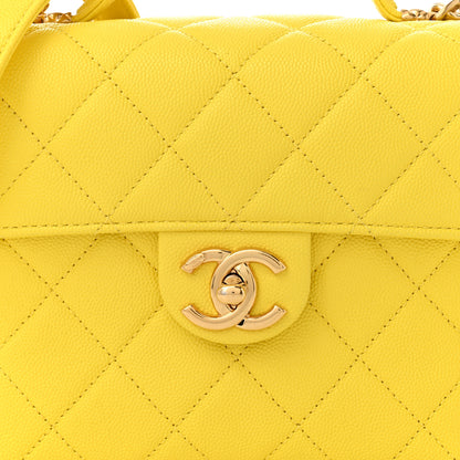 Chanel Caviar Quilted Handy Box Vanity Case Yellow 8 of 11