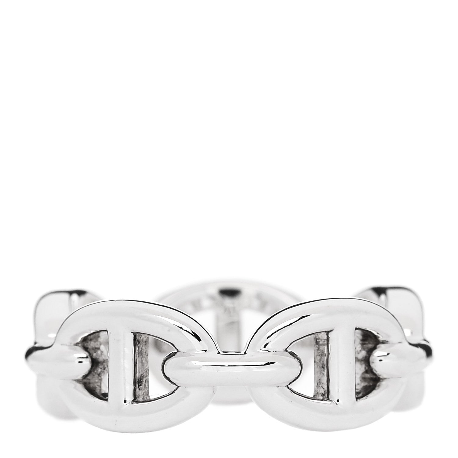 Hermes Sterling Silver PM Chaine d'Ancre Enchainee Band Ring 52 6 3 of 7