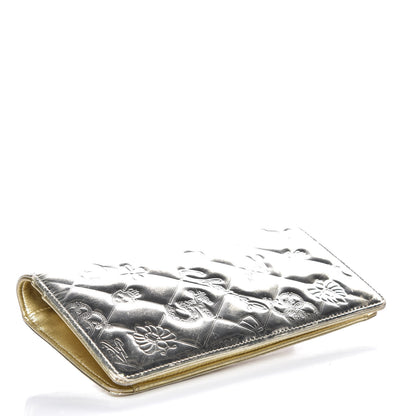Chanel Metallic Patent Calfskin Quilted Lucky Symbols Yen Wallet Gold 4 of 16