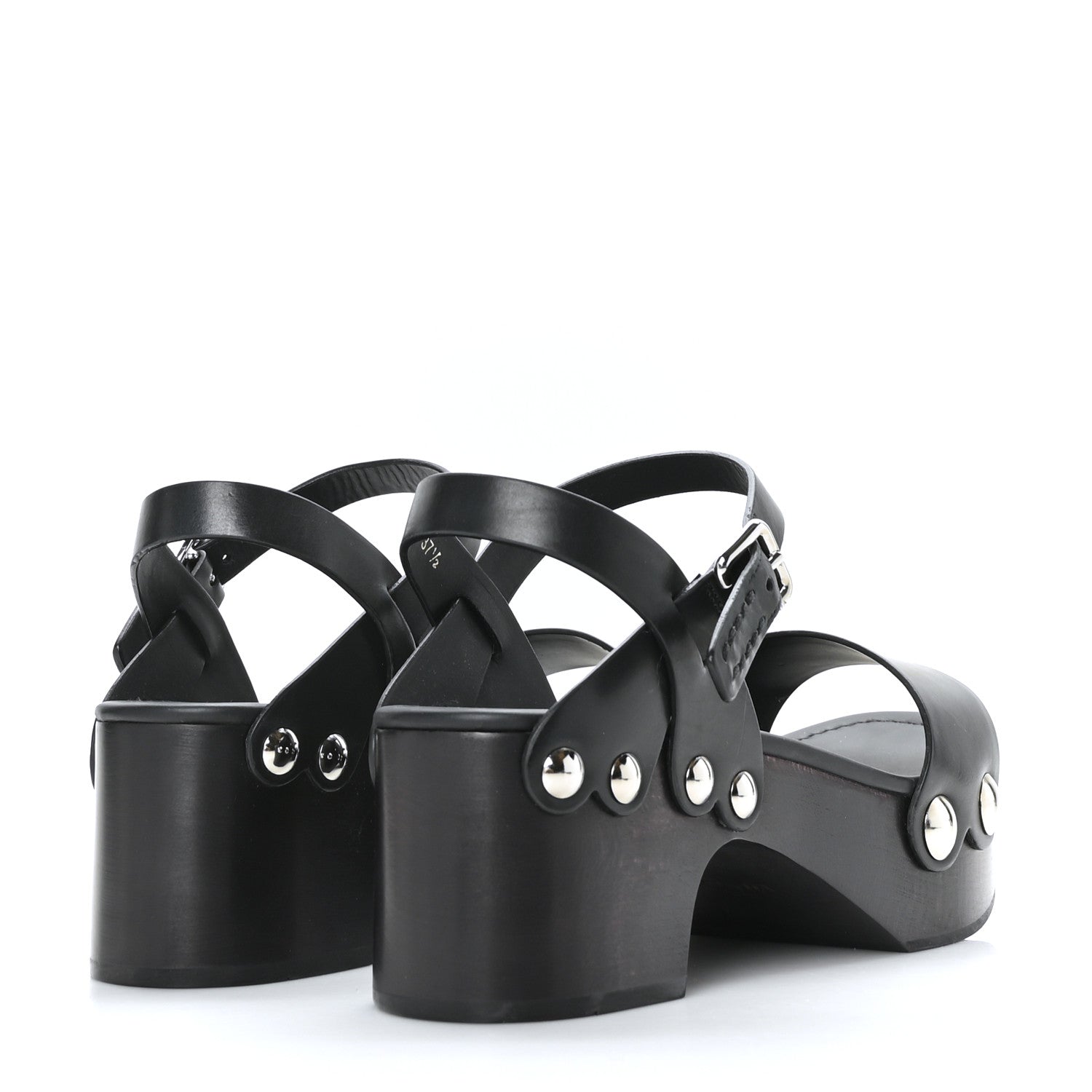 Prada Natural Calfskin 50mm Clog Sandals 37.5 Black 4 of 9
