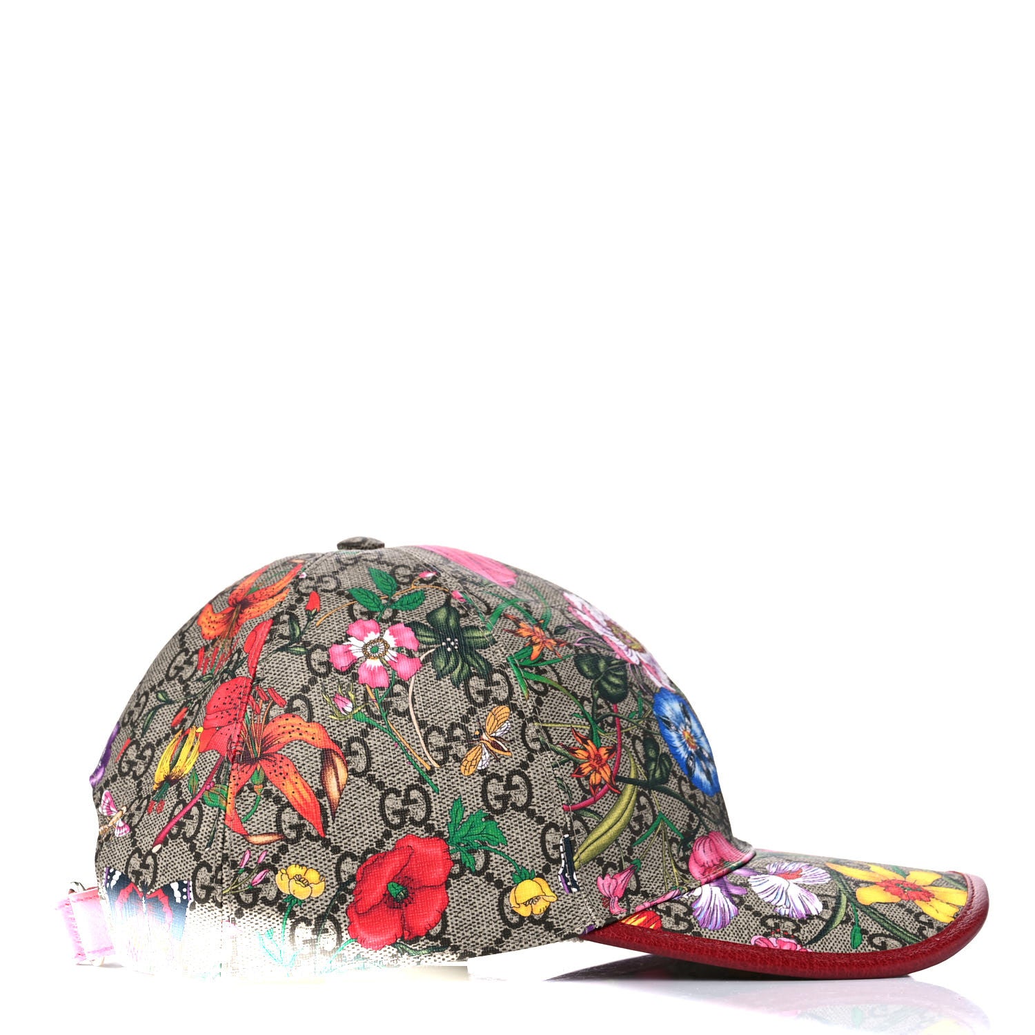 Gucci GG Supreme Flora Claudia Baseball Hat 59 XL Red 5 of 9