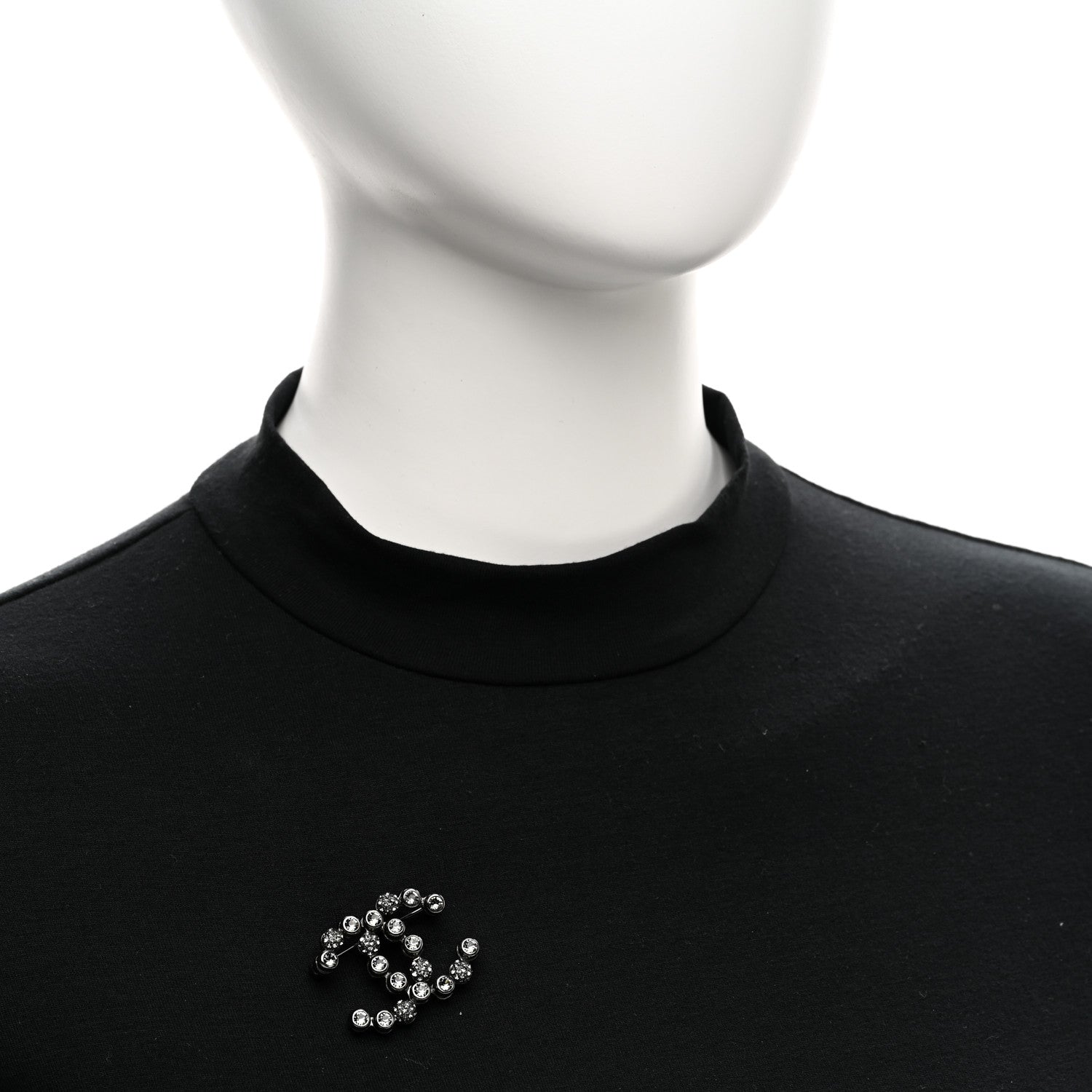 Chanel Ruthenium Crystal CC Brooch 2 of 5