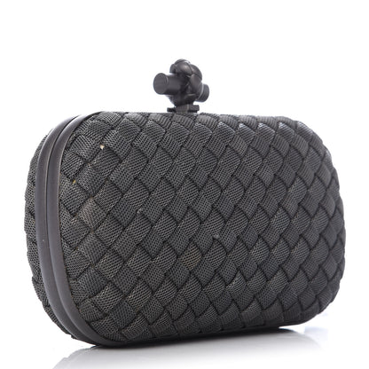 Bottega Veneta Metal Intrecciato Mesh Woven Knot Clutch in Gunmetal 3 of 8