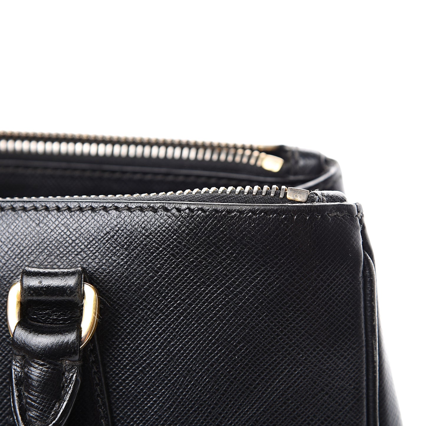 Saffiano Small Galleria Double Zip Tote Black