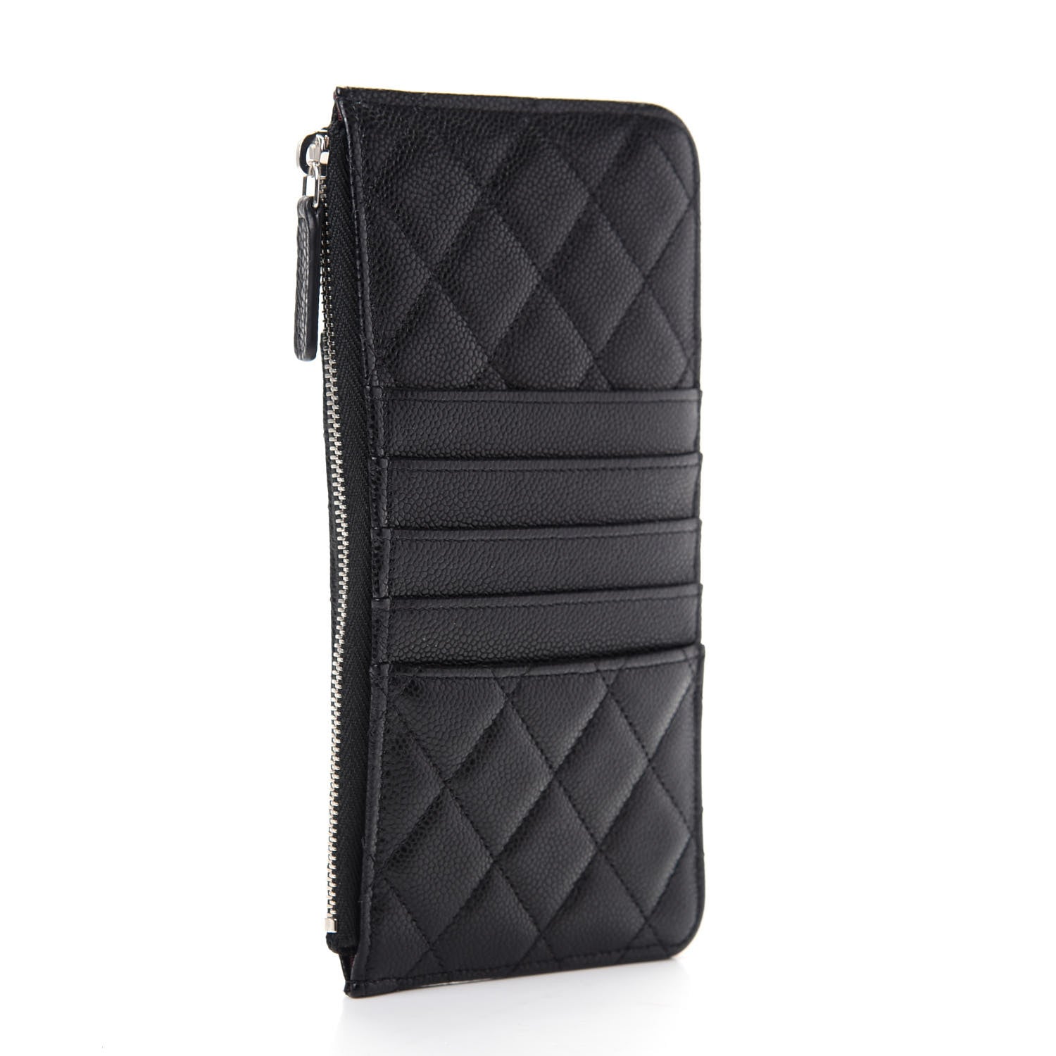 Chanel Caviar Quilted Classic Flat Wallet Pouch Black 3 of 8